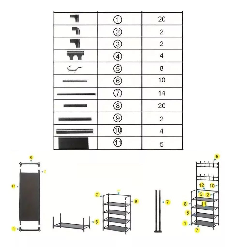 Zapatero Perchero Organizador 5 NIVELES